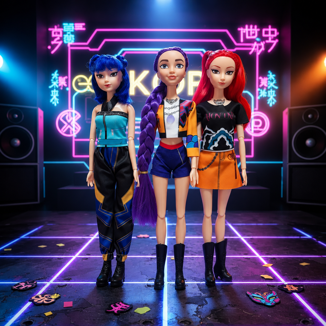 Muñecas guerreras k-pop x3 con musica