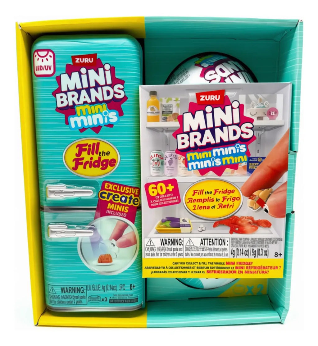 Kit Heladera verde agua mini brands + 2 bolas con accesorios
