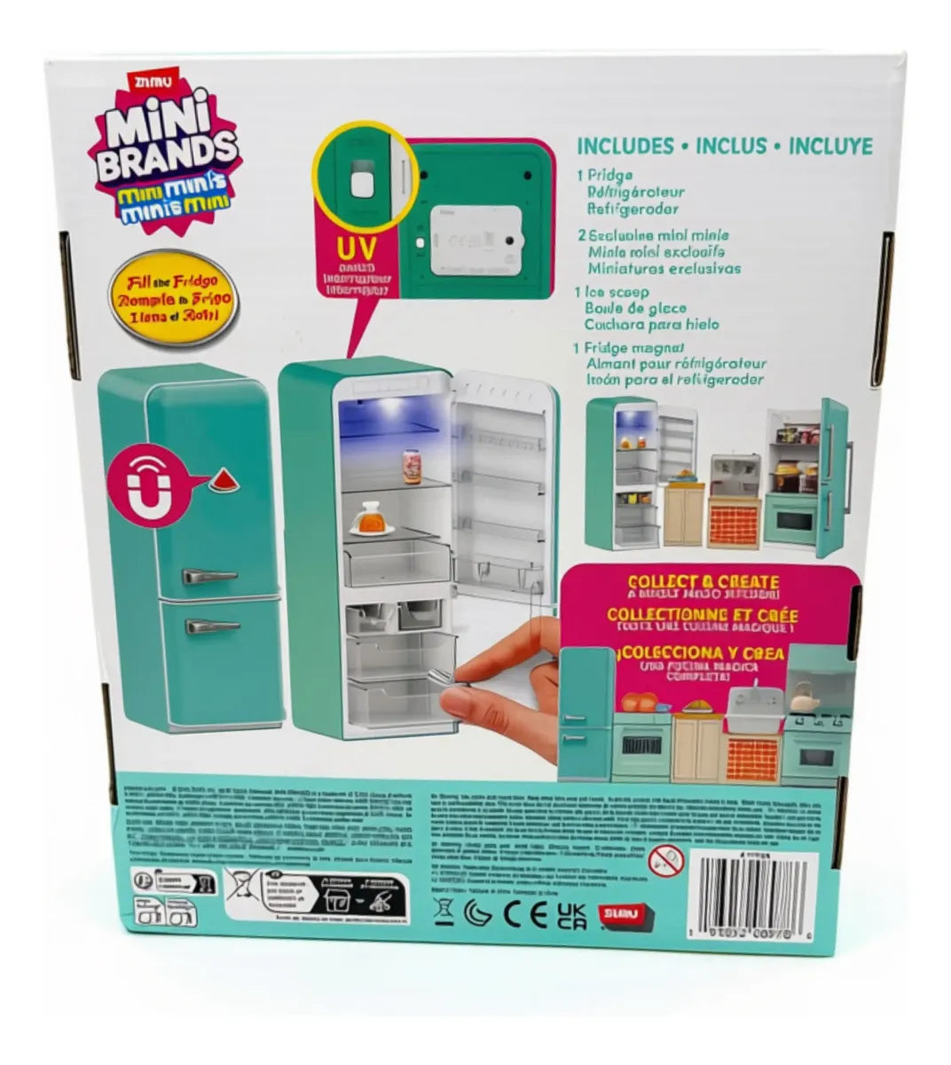 Kit Heladera verde agua mini brands + 2 bolas con accesorios